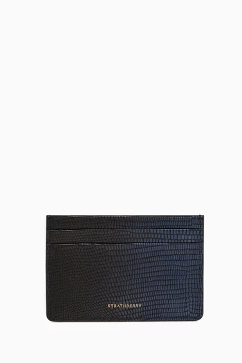 Card Holder in Lizard-embossed Leather
