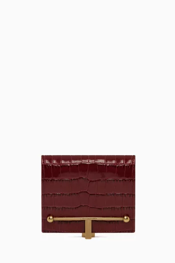 Melville Street Wallet in Croc-embossed Leather