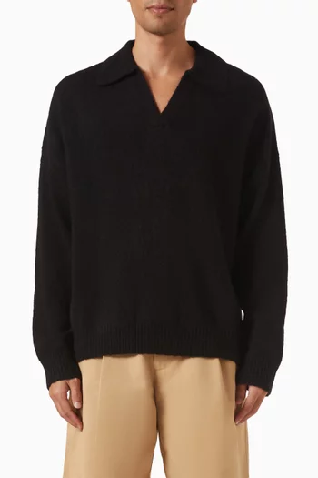 Atticus Open Neck Sweater in Alpaca-blend