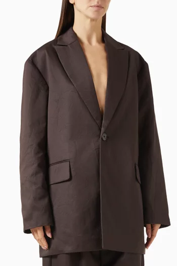 Crimp Single-breasted Blazer