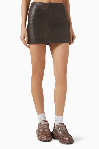 Drive Mini Skirt in Bubble Leather