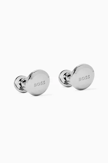 Logo Cufflinks in Polished Brass