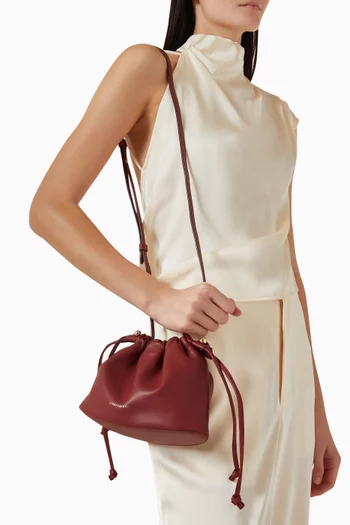 Small Charlotte Drawstring Bag in Nappa Leather