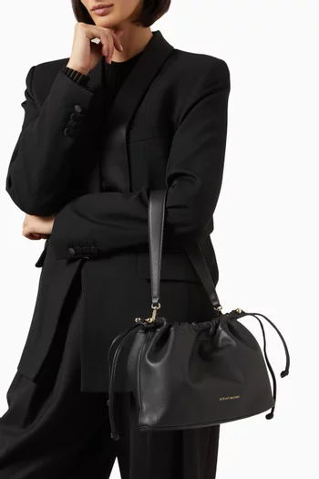 Charlotte Midi Drawstring Bag in Nappa Leather