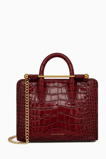 Nano Tote Bag in Croc-embossed Leather