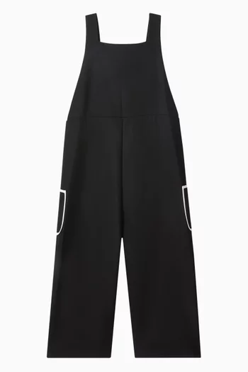 Flannel Dungarees in Wool-blend