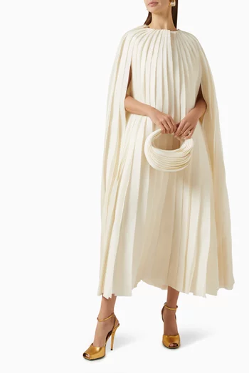 Layered Pleated Cape in Silk Organza