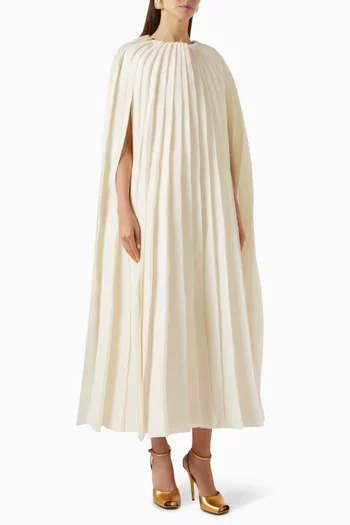 Layered Pleated Cape in Silk Organza