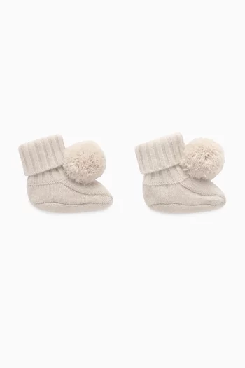 Pom-pom Booties in Cashmere