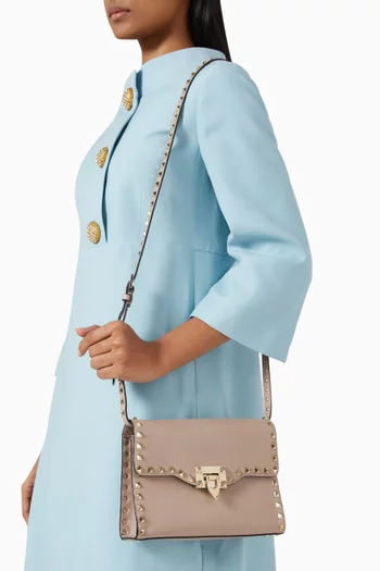 Small Rockstud Shoulder Bag in Leather