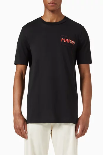 Logo Patch T-shirt in Cotton Jersey