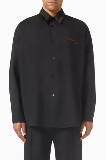 قميص بأكمام طويلة صوف