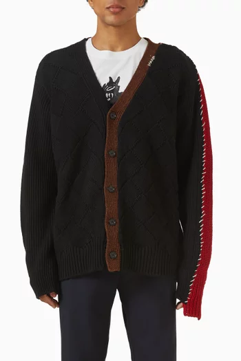 كارديغان صوف مقسم بألوان