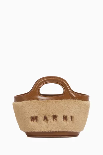 حقيبة تروبيكاليا مايكرو فرو صناعي وجلد