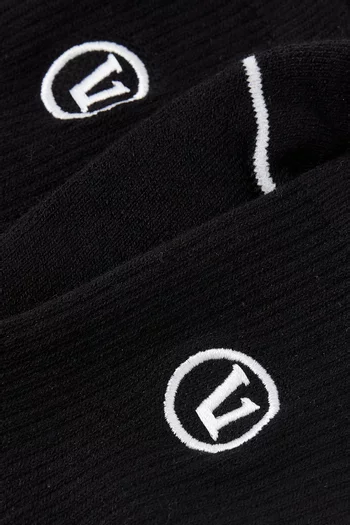 Half Crew Socks in Ribbed-knit