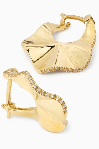 Plain Grove Diamond Hoop Earrings in 18kt Gold