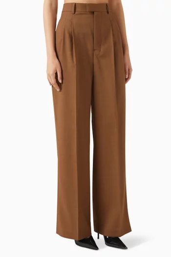 High-waist Pants in Wool Twill