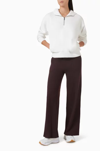 كنزة ريستور بغطاء رأس وسحّاب قصير فرنش تيري ناعم