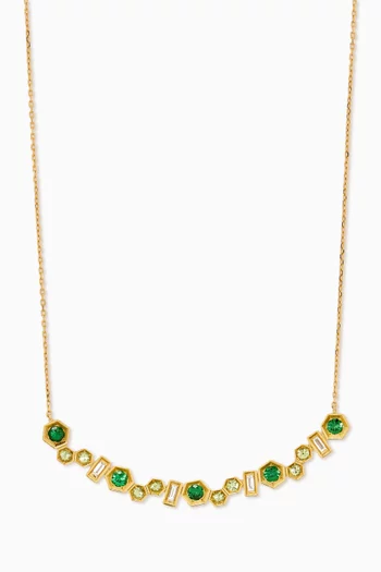 Honeycomb Honey Necklace in 18kt Gold