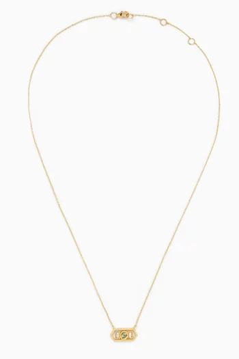 Beehive Honey Diamond & Sapphire Necklace in 18kt Gold