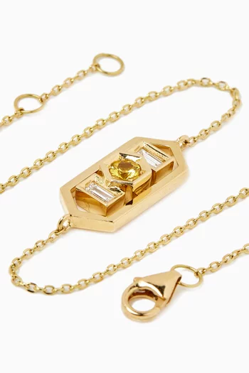 Beehive Honey Diamond & Sapphire Bracelet in 18kt Gold