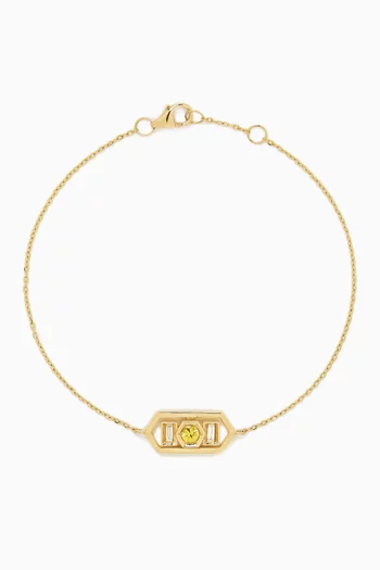 Beehive Honey Diamond & Sapphire Bracelet in 18kt Gold