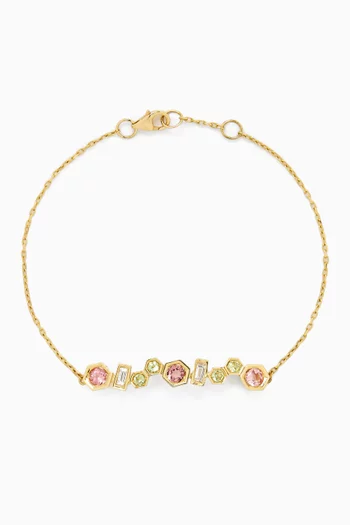 Honeycomb Stone Bracelet in 18kt Gold
