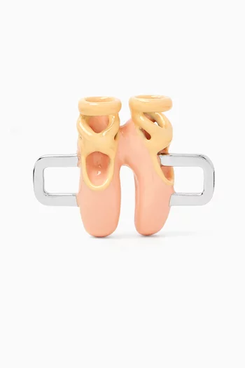 Ballet Shoe Charm in Sterling Silver