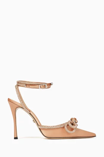 Double Bow 110 Pumps in Satin