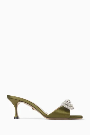 Double Bow 65 Sandals in Satin