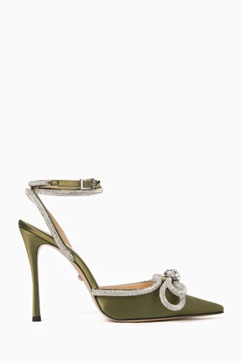 Double Bow 110 Pumps in Satin