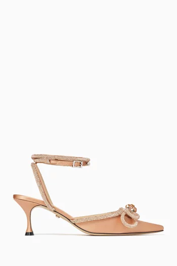 Double Bow 65 Pumps in Satin