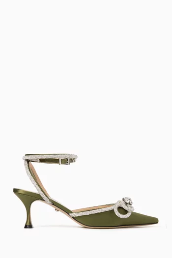 Double Bow 65 Pumps in Satin