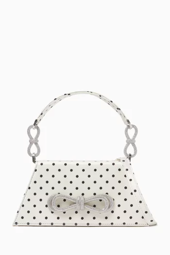Medium Samantha Top-handle Bag in Polka-dot Satin