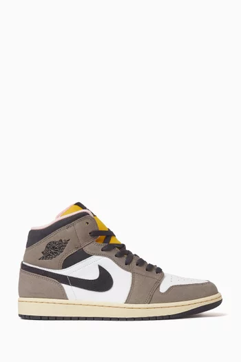 Air Jordan 1 Mid Sneakers in Suede & Leather