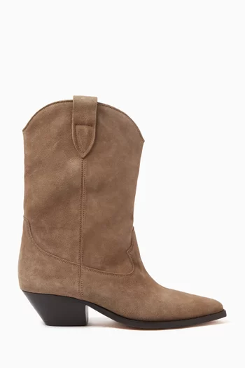 Duerto Cowboy Boots in Suede Calfskin Leather