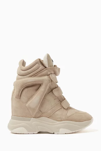 Balskee High-top Wedge Sneakers in Suede Calfskin