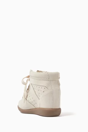 Bobby Wedge Sneakers in Suede Calfskin