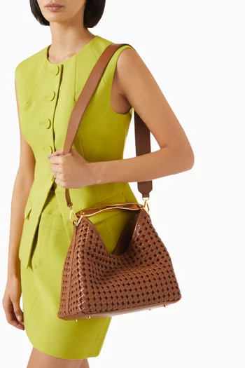 Boomerang Bag in Woven Leather