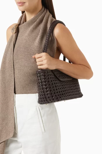 Courrier Tote Bag in Woven Leather