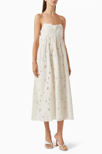 Marina Empire Cami Midi Dress in Cotton