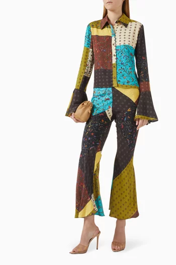 Jeslynn Patchwork Pants in Viscose