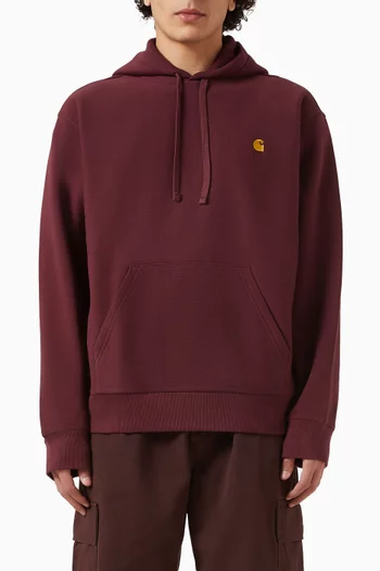 كنزة بغطاء رأس أميريكان بشعار الماركة قطن