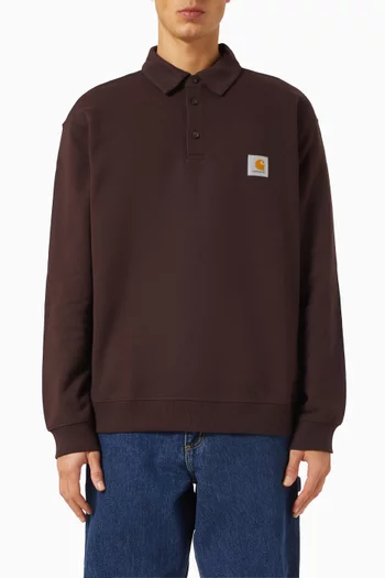 Polo Sweatshirt in Cotton
