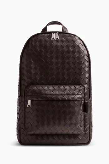 Backpack in Intrecciato Leather