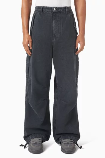 Washed Parachute Pants in Canvas
