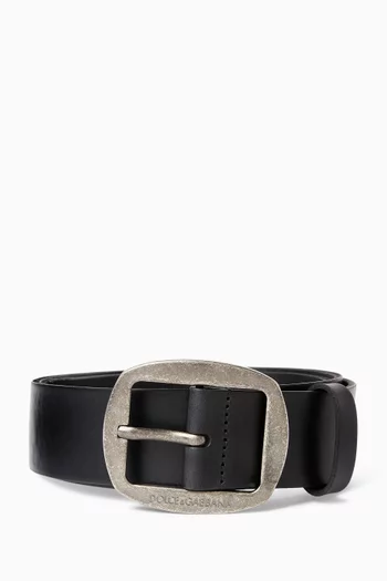 Logo-engraved Belt in Leather