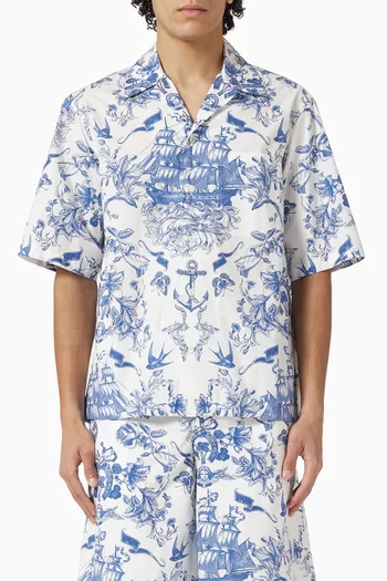 Sailor Tattoo Hawaiian Shirt in Cotton