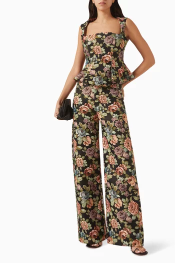 Brocade Boyfriend-fit Pants