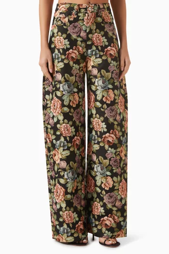 Brocade Boyfriend-fit Pants